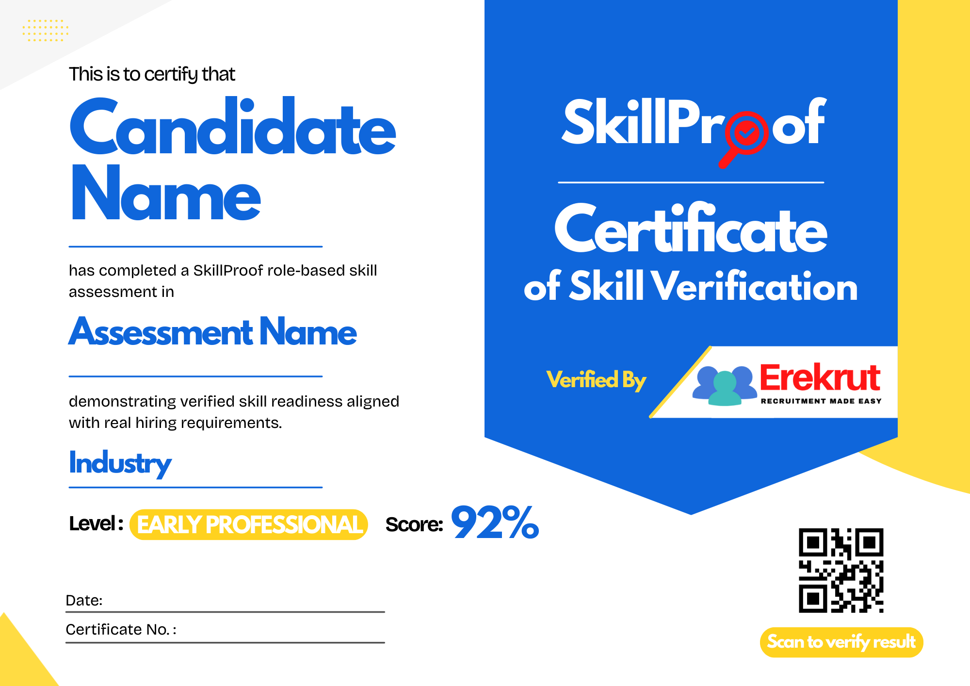 Sample SkillProof Certificate